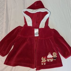 Gymboree Holiday velour red jacket, 3-6 months